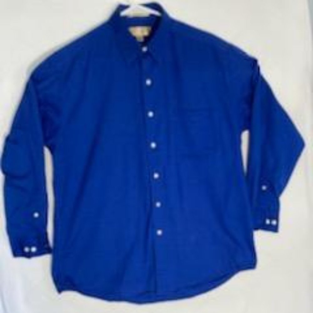 Long Sleeve button down shirt size 16 32/33 blue - Picture 1 of 9